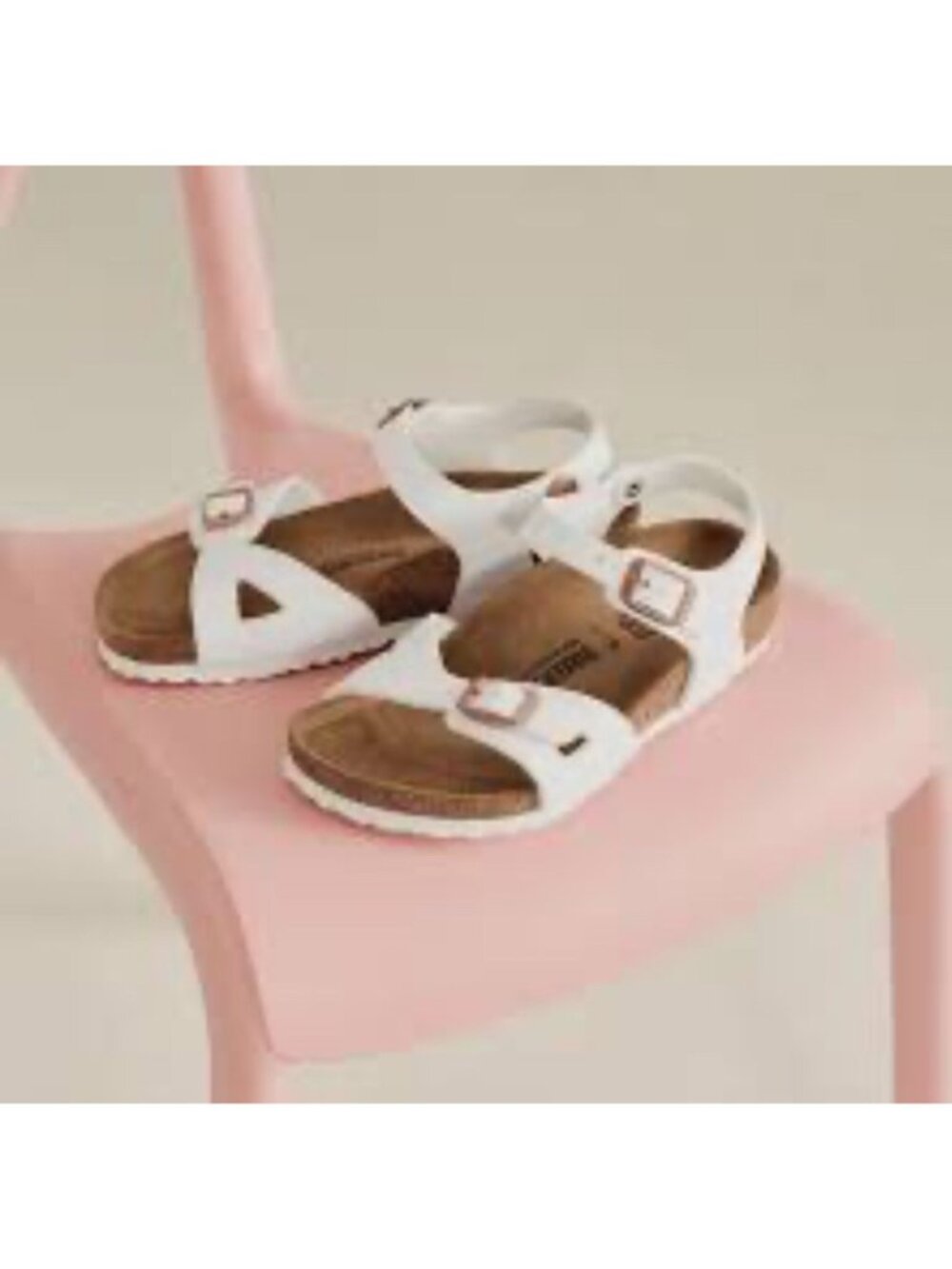 Birkenstock Kids White Sandals Size EU 27 Adjustable Straps Cork Footbed Summer